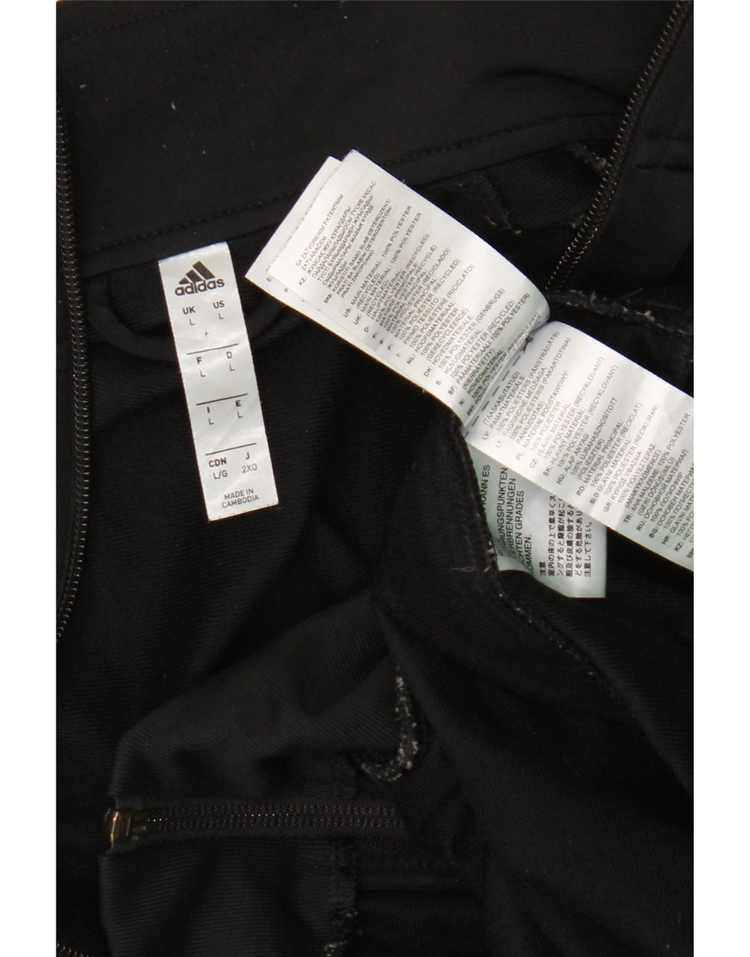 Adidas Veste de survêtement pour homme Large Noir Polyester