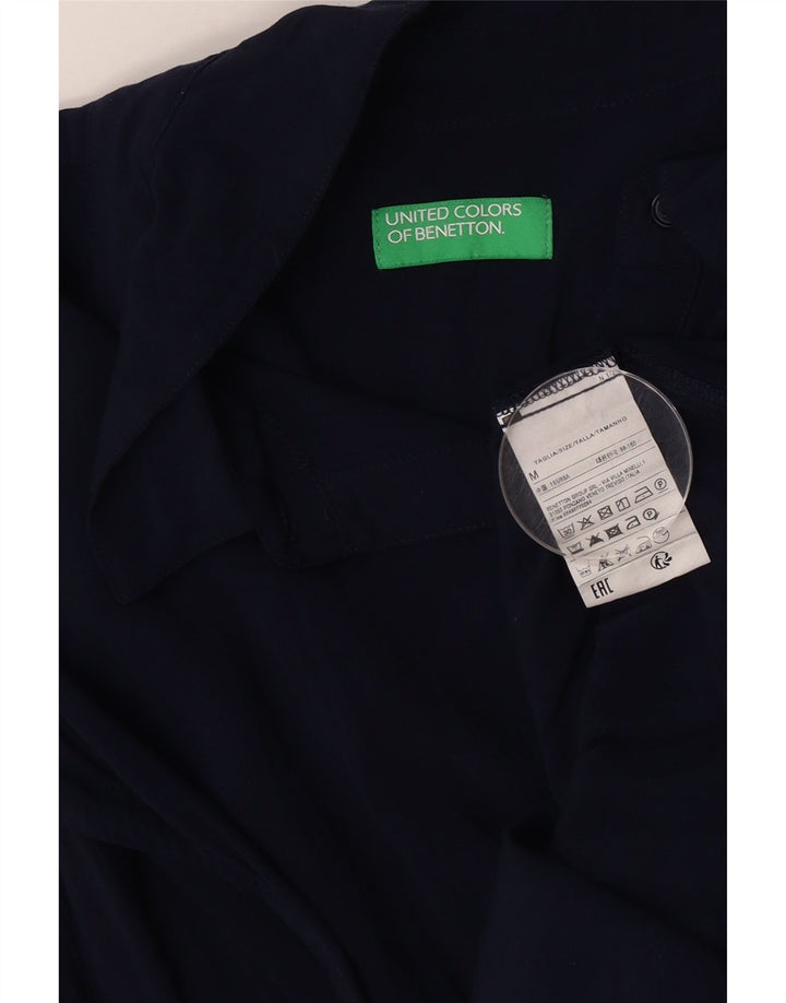 BENETTON Chemise surdimensionnée à manches courtes pour femme UK 14 Bleu marine moyen