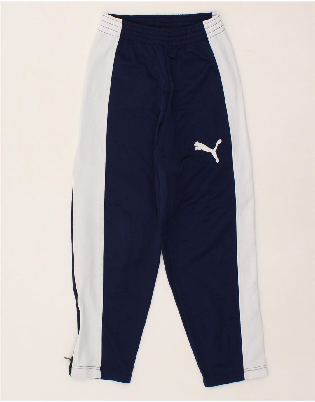 PUMA Boys Tracksuit Trousers 11-12 Years  Navy Blue Colourblock Polyester Vintage Puma and Second-Hand Puma from Messina Hembry 