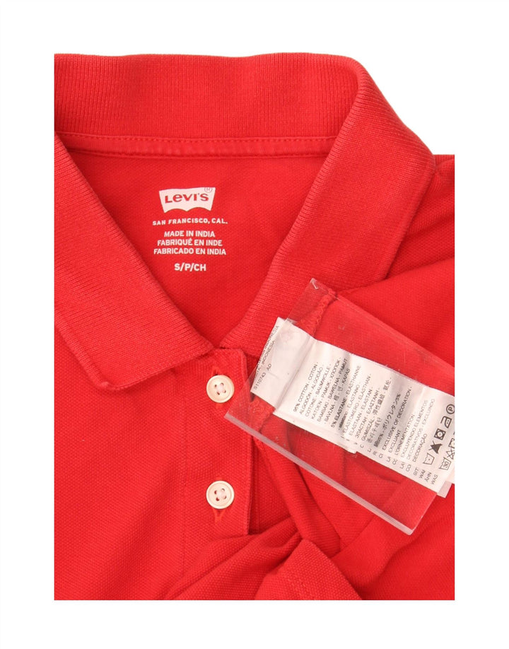 LEVI'S Womens Polo Shirt UK 10 Small Red Cotton