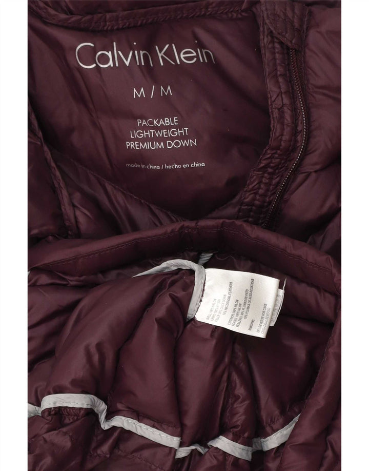 Calvin Klein Manteau rembourré pour femme UK 14 Nylon bordeaux moyen
