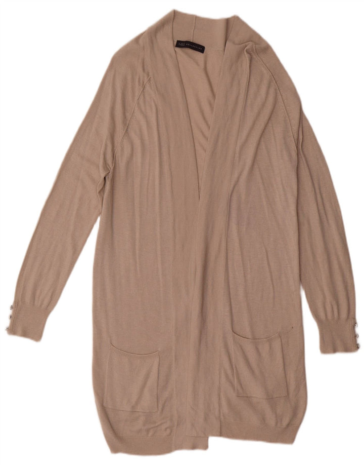 Marks & Spencer Pull cardigan ouvert long pour femme UK 8 Small Beige