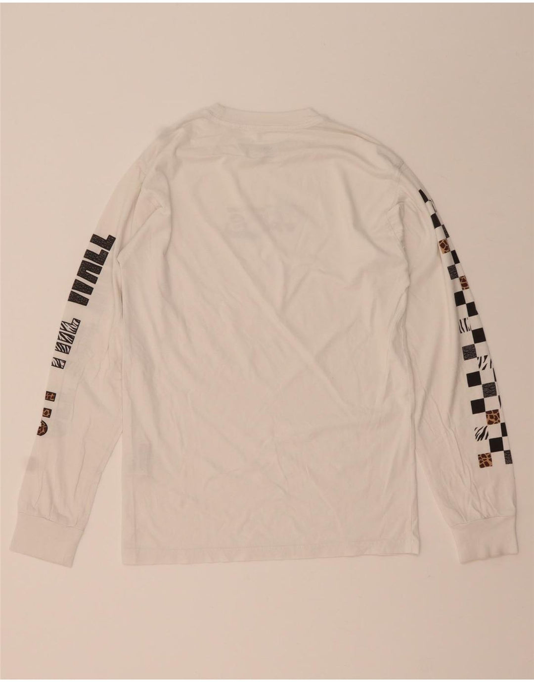 VANS Haut graphique à manches longues pour homme Coupe classique Petit coton blanc