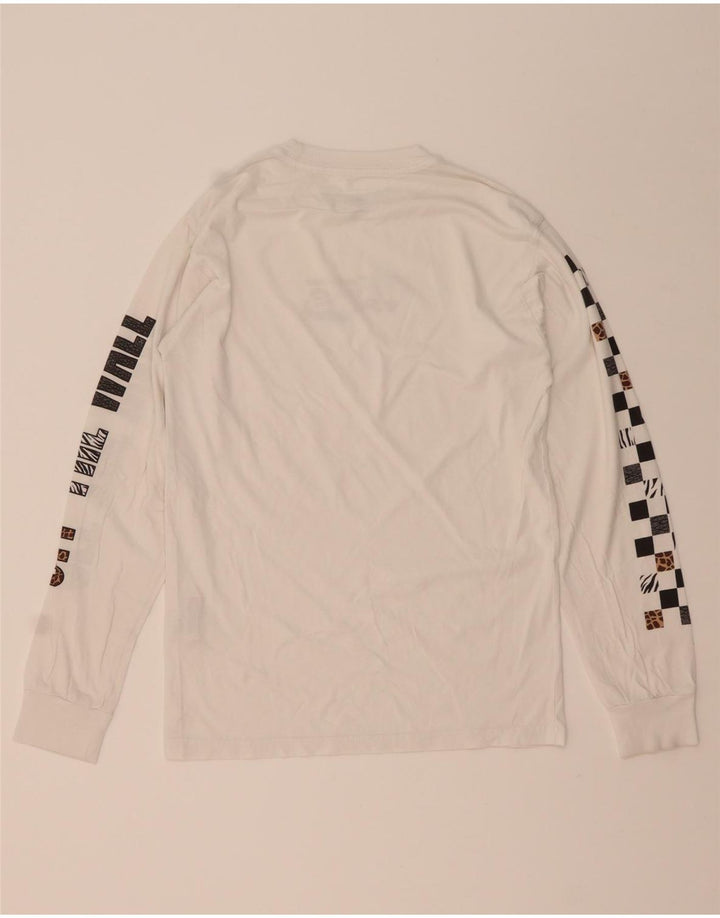 VANS Haut graphique à manches longues pour homme Coupe classique Petit coton blanc