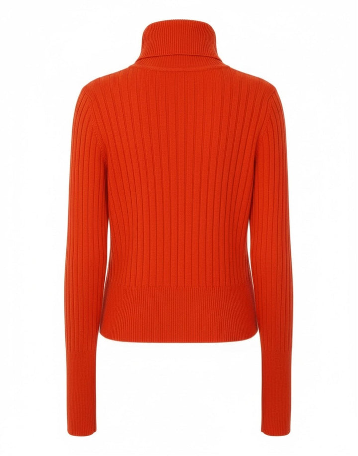 Zara Pull court à col roulé pour femme UK 12 Orange moyen