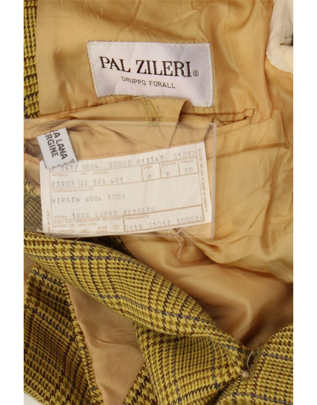 Pal Zileri Veste Blazer 2 Boutons Homme IT 50 Grand Pied De Poule Vert