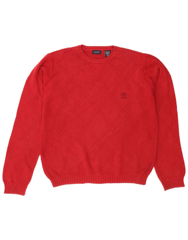 Izod Pull à col rond pour homme en coton rouge Petit