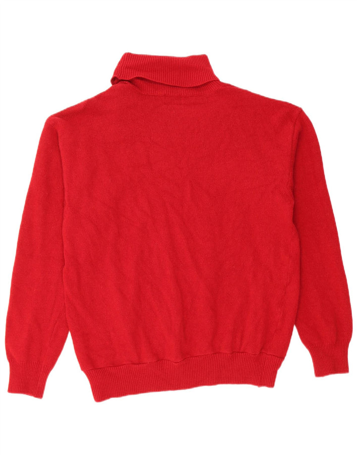 Trussardi Femme Pull Col Roulé UK 12 Rouge Moyen