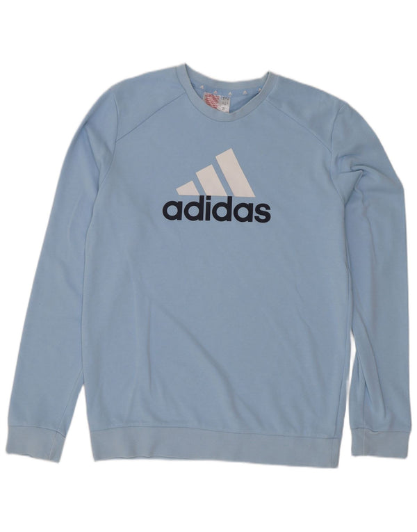 Adidas Sweat-Shirt Graphique Garçon 15-16 Ans Bleu Coton