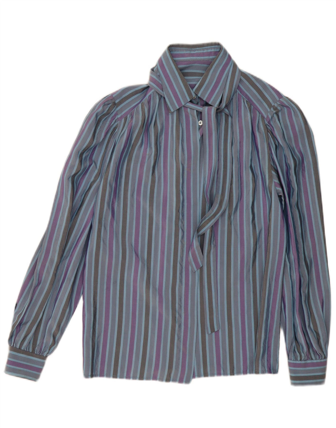 chemise femme vintage UK 16 Grande rayée multicolore