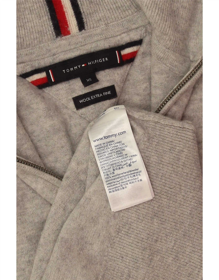 Tommy Hilfiger Pull à col zippé pour homme XS Gris Laine