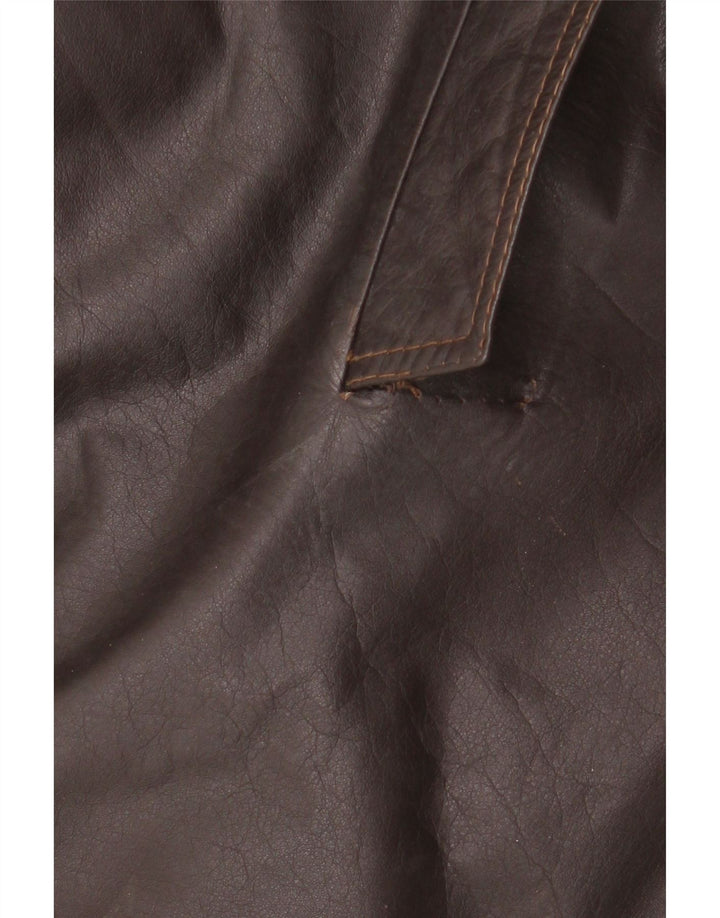manteau en cuir homme vintage UK 38 Brun moyen