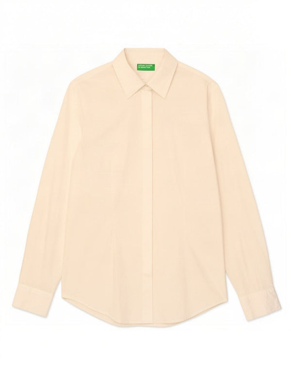 Benetton Chemise Femme UK 12 Medium Blanc