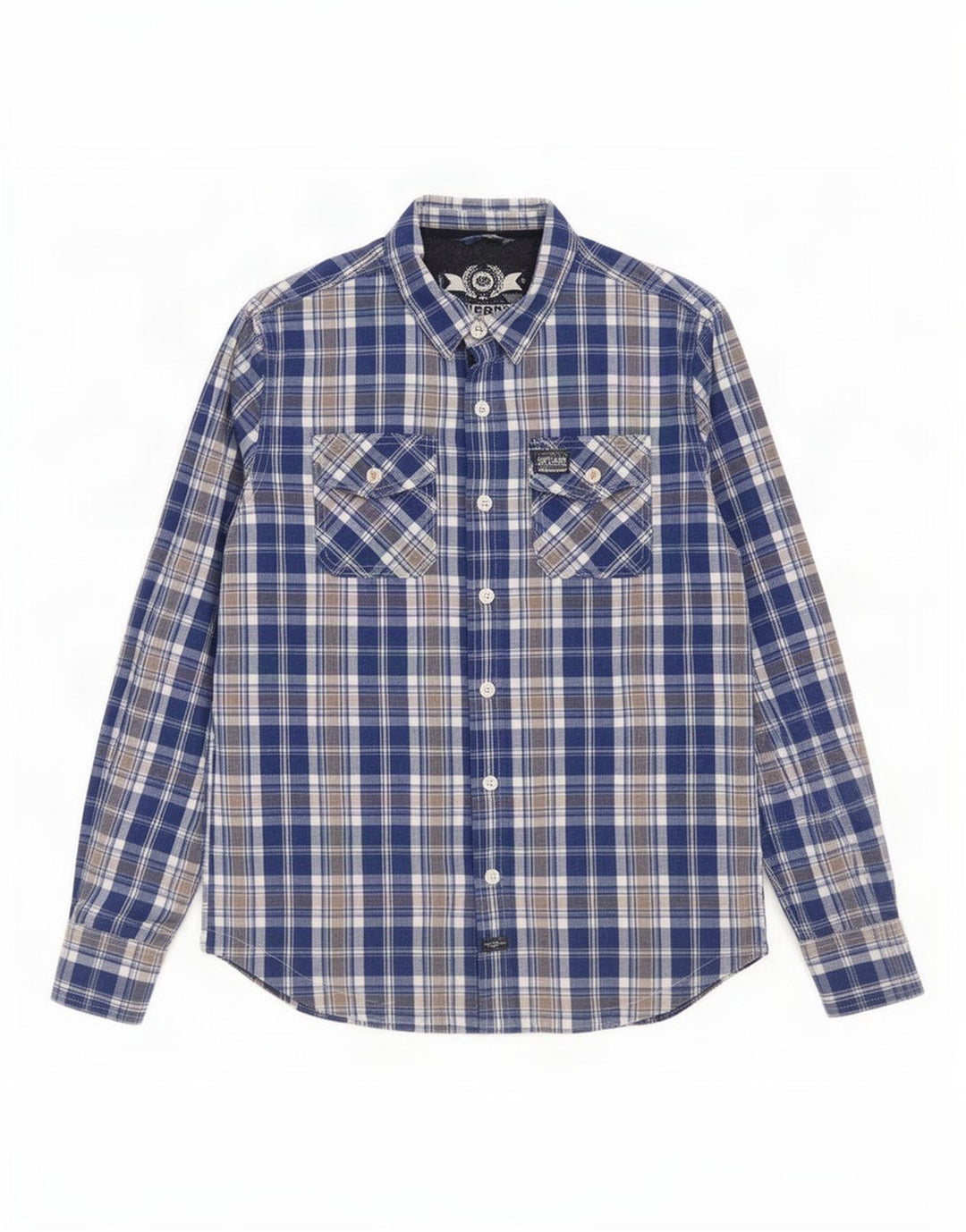 Superdry Chemise Homme 2XL Bleu Carreaux Coton