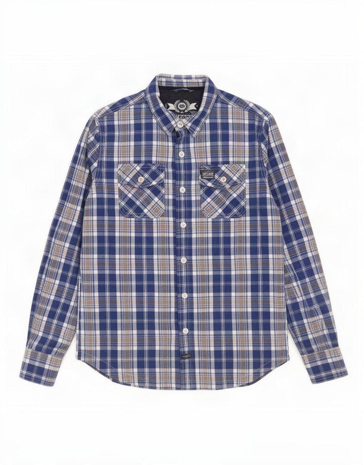Superdry Chemise Homme 2XL Bleu Carreaux Coton