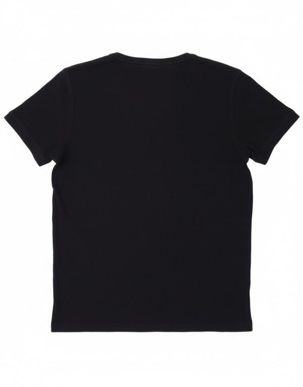 Massimo Dutti T-Shirt Femme Top UK 14 Large Bleu Marine Coton