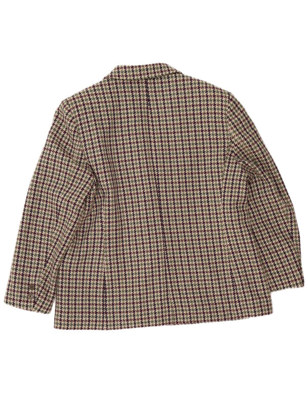 ELENA MIRO Veste Blazer 2 Boutons Femme UK 18 XL Pied-de-Poule Multicolore