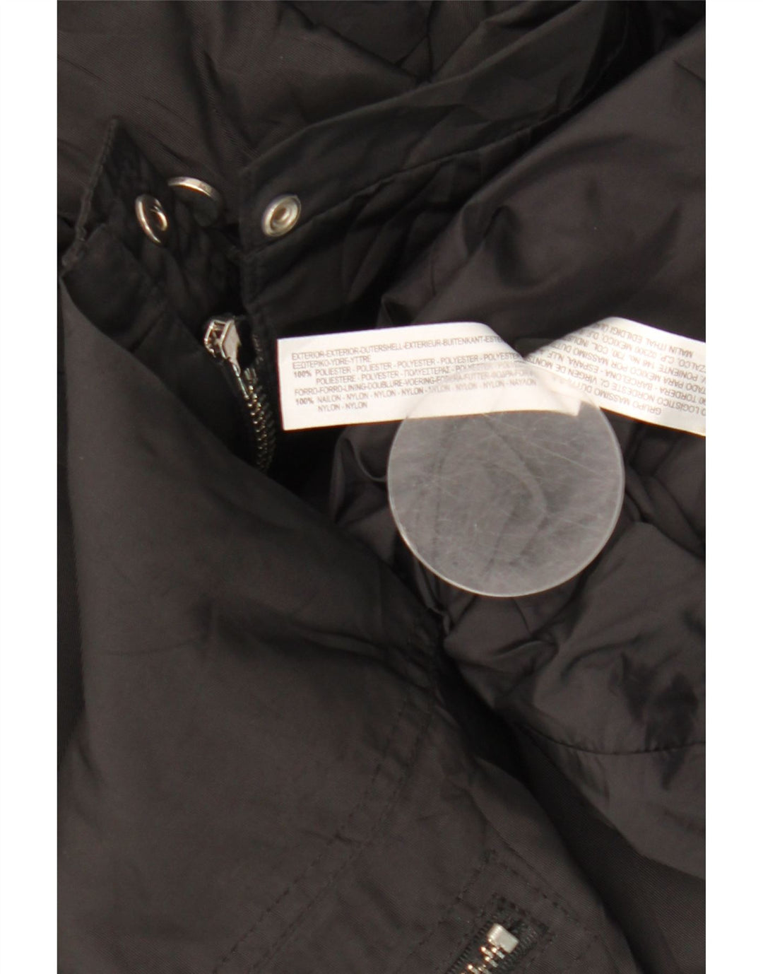 Massimo Dutti Veste coupe-vent à capuche pour femme UK 14 Medium Noir Polyester