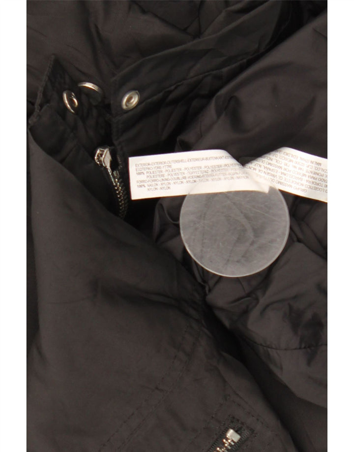Massimo Dutti Veste coupe-vent à capuche pour femme UK 14 Medium Noir Polyester