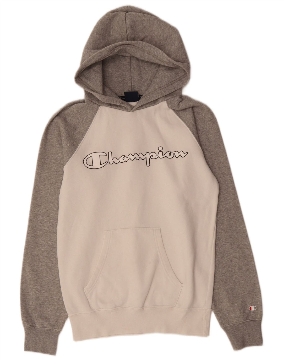 CHAMPION Pull à capuche graphique pour hommes XS en coton color block gris