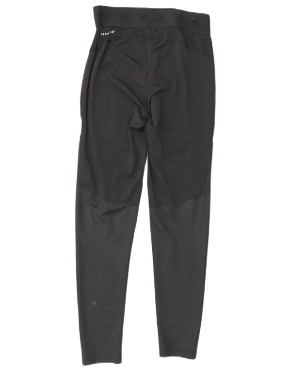 Adidas Femmes Aeroready Leggings UK 8/10 Petit Noir Colorblock Sports