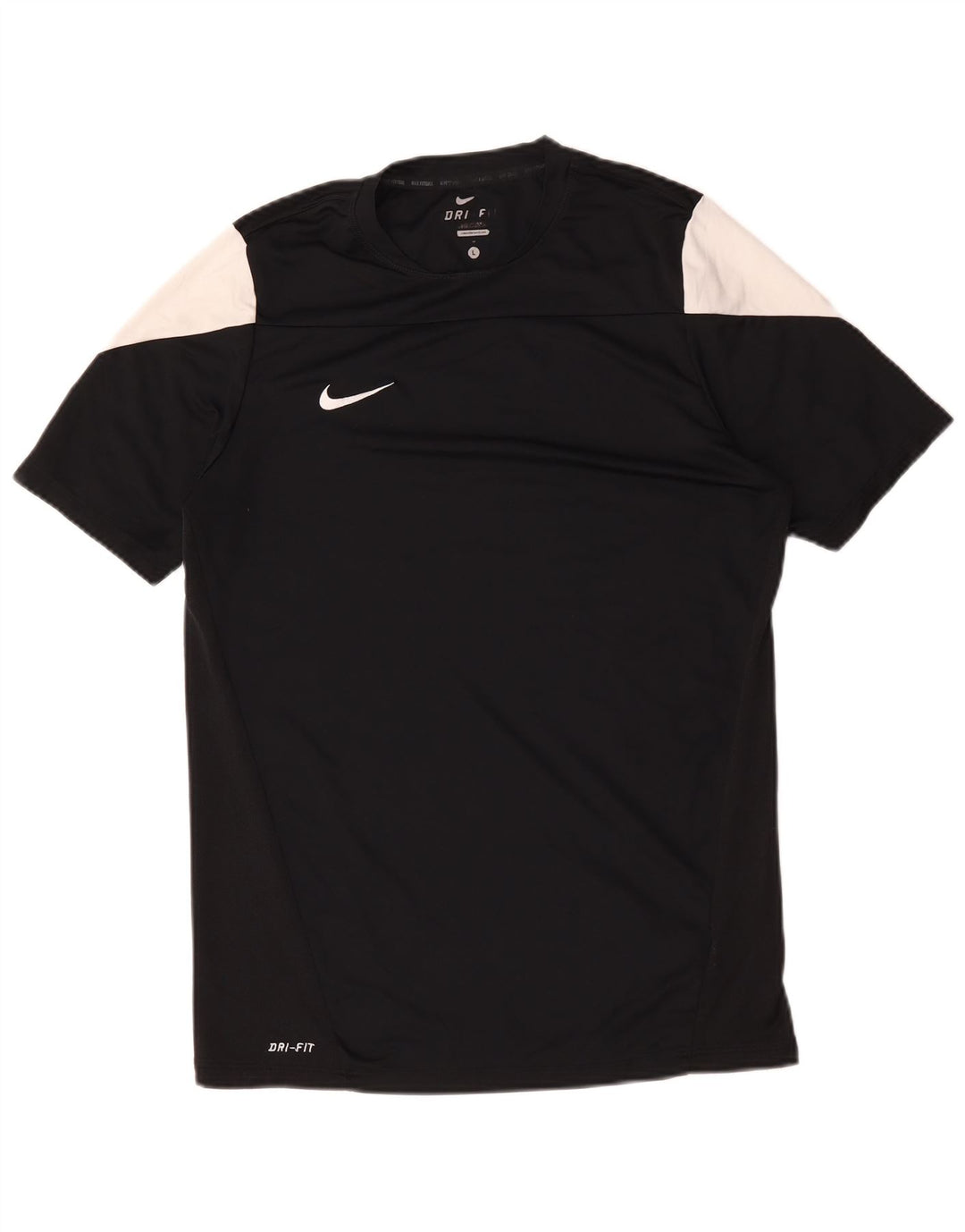 Nike Hommes Dri Fit T-Shirt Haut Large Noir Colorblock Polyester