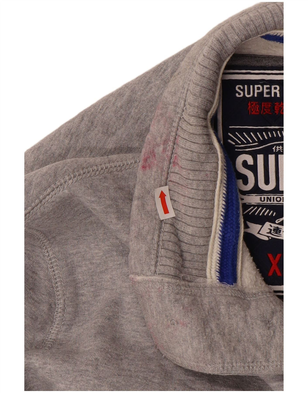 SUPERDRY Sweat-shirt graphique à col boutonné pour homme 2XL Gris moucheté