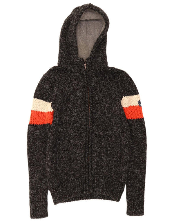 Superdry Cardigan à capuche pour homme en acrylique color block noir moyen