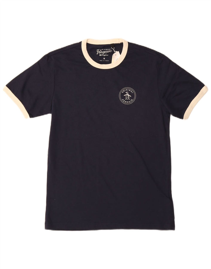 Penguin T-Shirt Homme Bleu Marine Moyen Coton