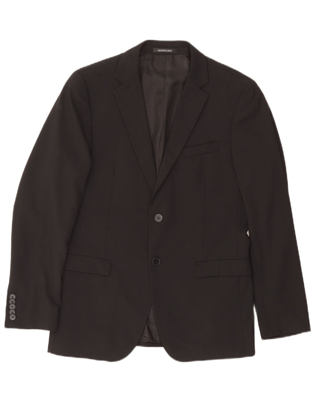 MANUEL RITZ Mens 2 Button 2 Piece Suit IT 48 Medium W32 L29 Black