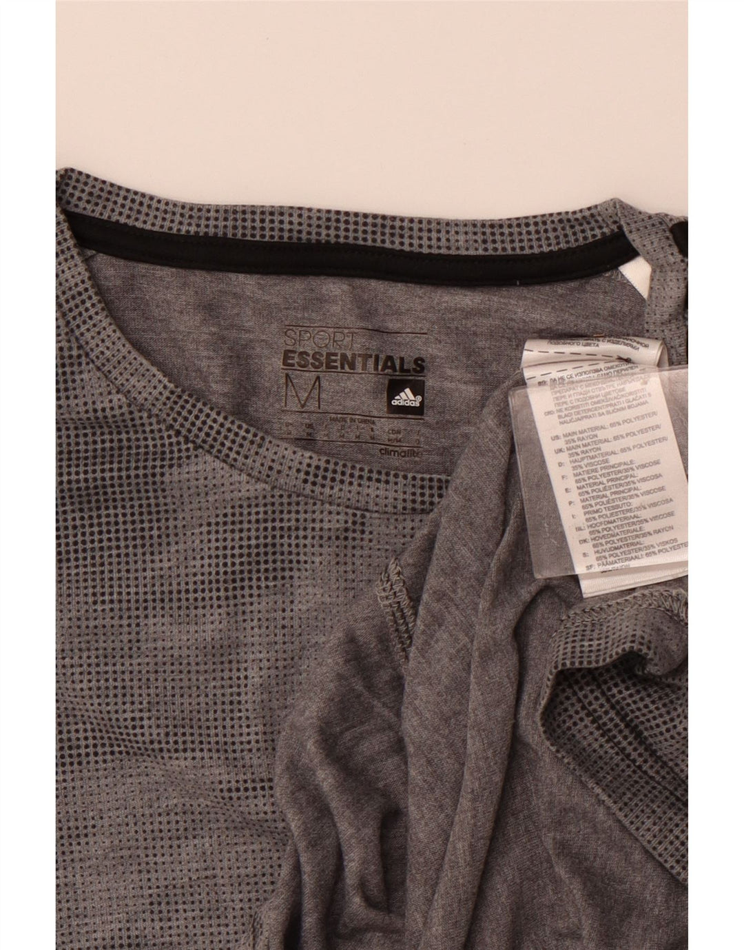 ADIDAS T-Shirt Climalite Homme Gris Moyen à Pois Polyester