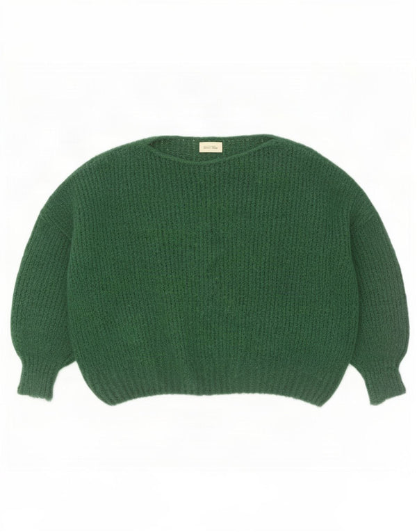 American Vintage Pull surdimensionné à col bateau pour femme UK 6 XS Vert