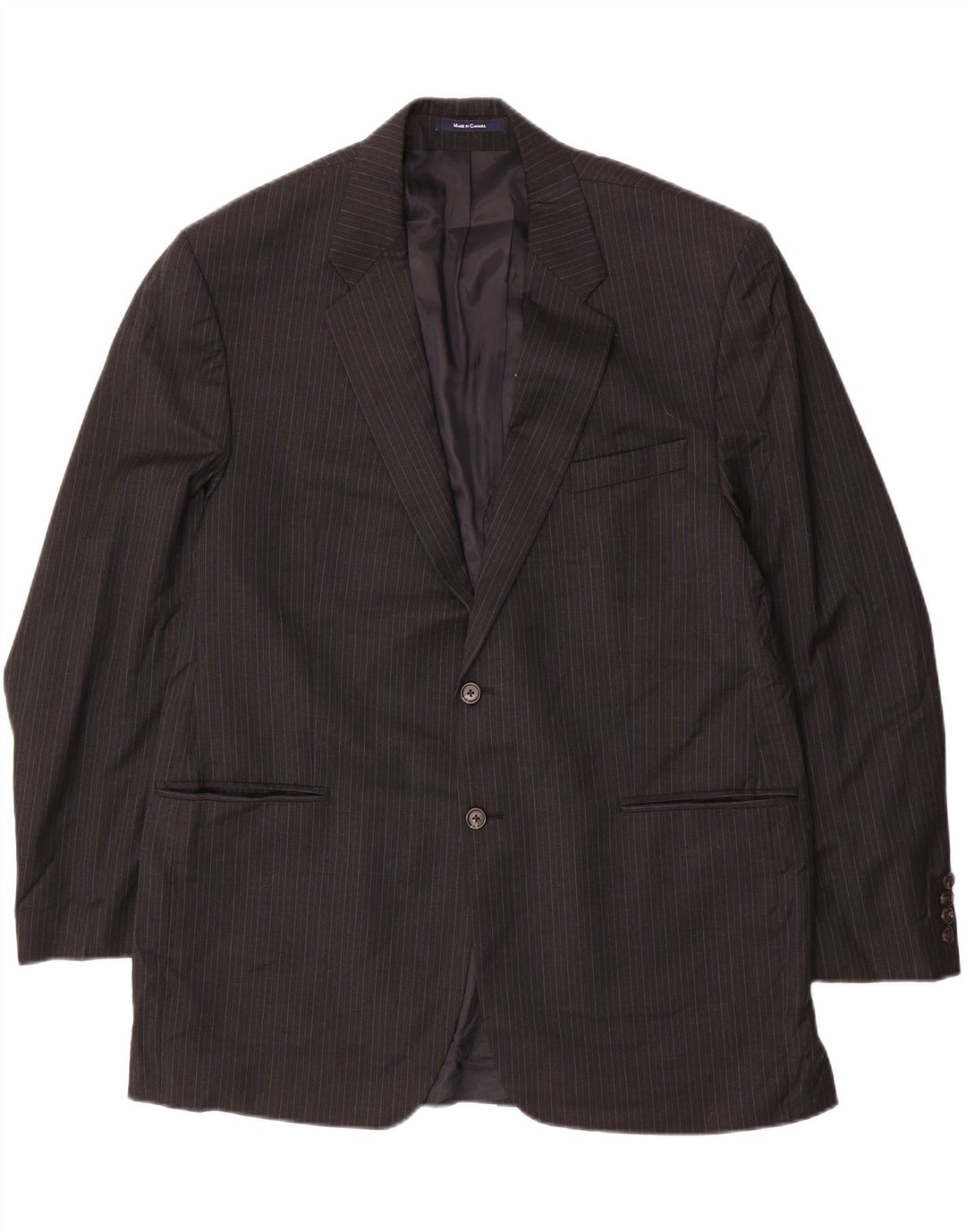 CHAPS RALPH LAUREN Mens 2 Button Blazer Jacket UK 46 3XL Black Pinstripe
