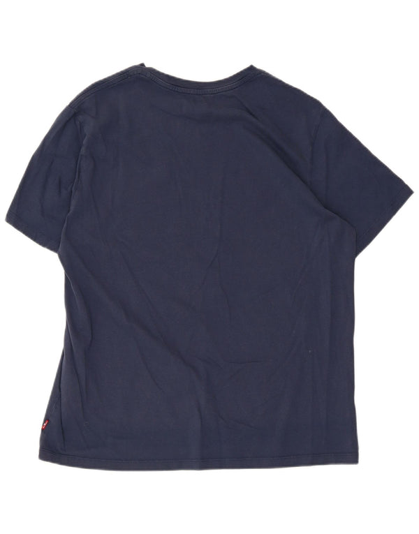 Levi's T-Shirt Graphique Femme UK 16 Large Bleu Marine Coton