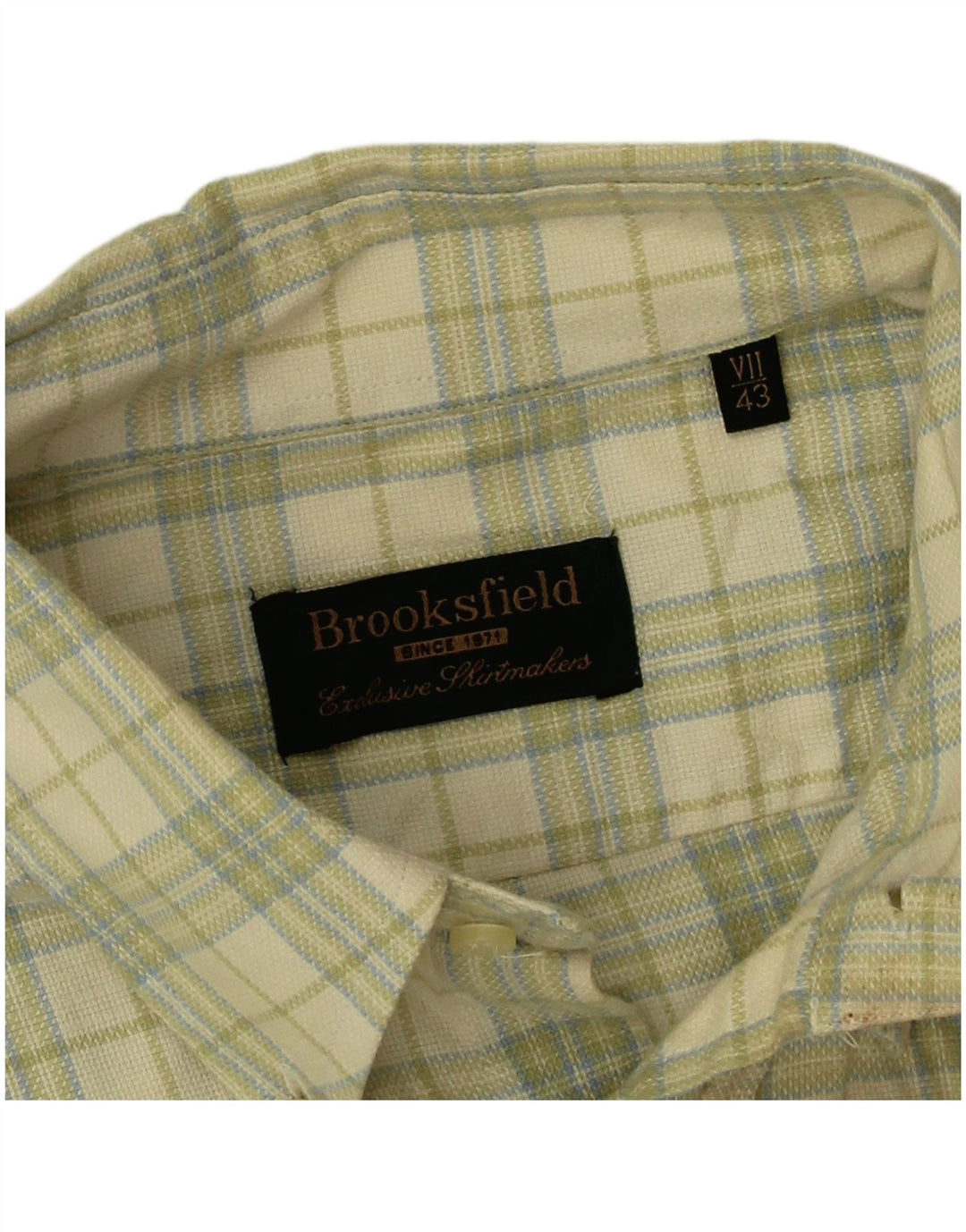 Brooksfield Chemise Homme Taille 43 Grand Coton à Carreaux Vert