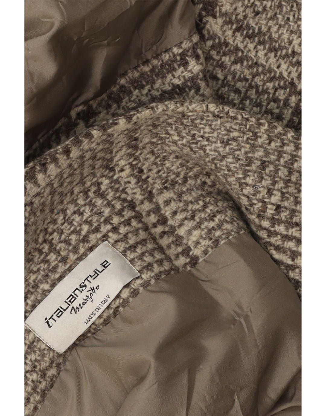 vintage Womens Overcoat Overcoat UK 16 Grand Chèque Gris