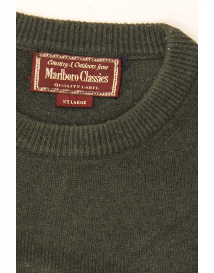 Marlboro Classics Pull à col rond pour homme 2XL Kaki