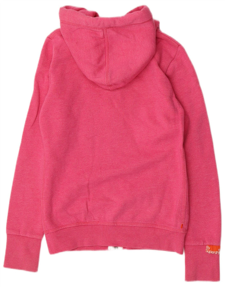 SUPERDRY Pull à capuche zippé coupe ample Orange Label pour femme UK 6 XS Rose