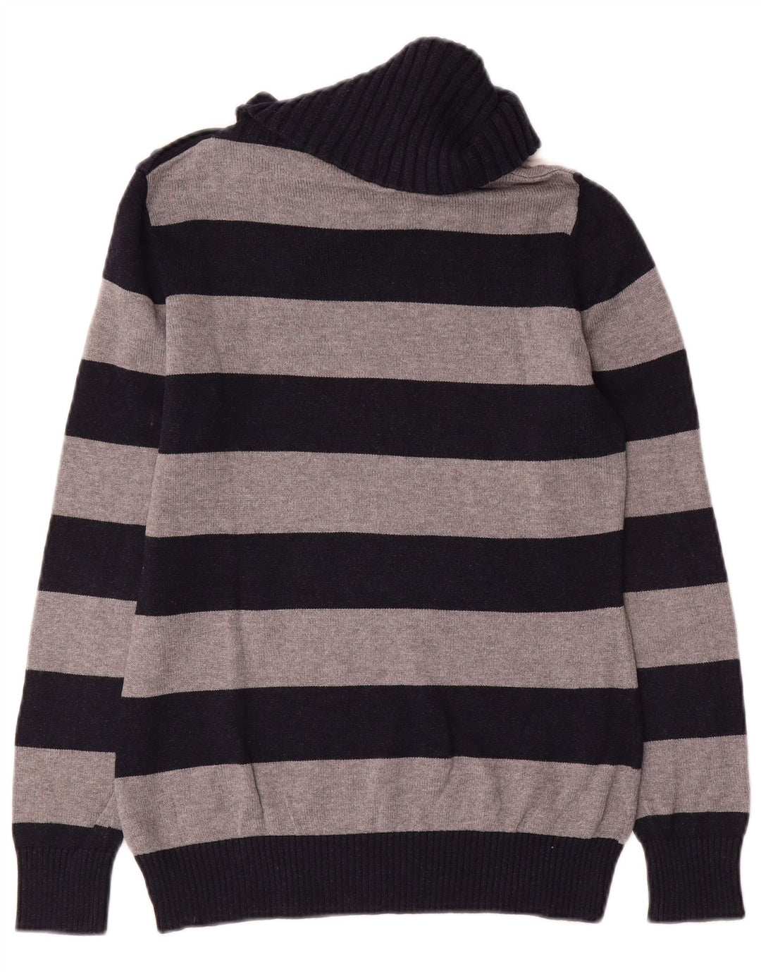 Massimo Dutti Pull à col boutonné pour femme UK 12 Bleu marine moyen