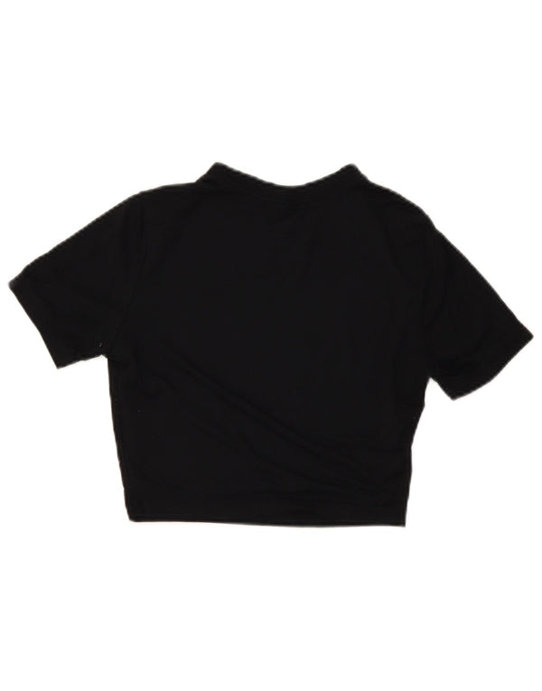 Nike Womens Crop Slim Fit Graphic T-Shirt Top UK 8 Small Noir Modal