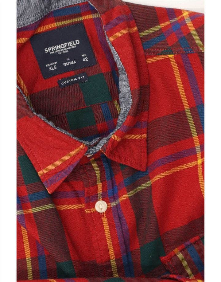 Springfield Chemise en flanelle sur mesure pour homme XL à carreaux rouges