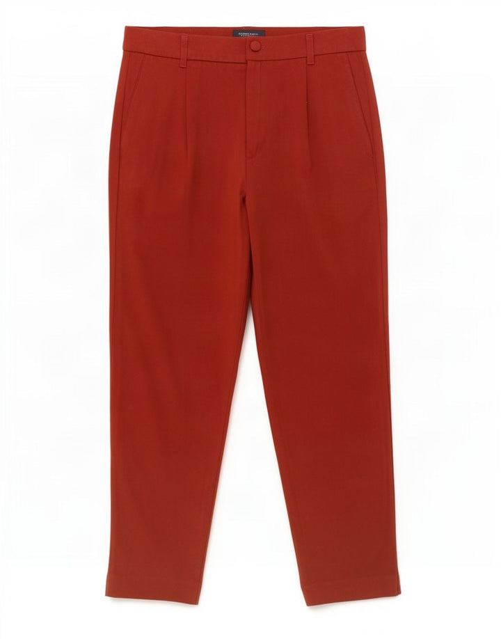 Pantalon Chino Pegged Femme Zara Petit W26 L26 Rouge Polyester