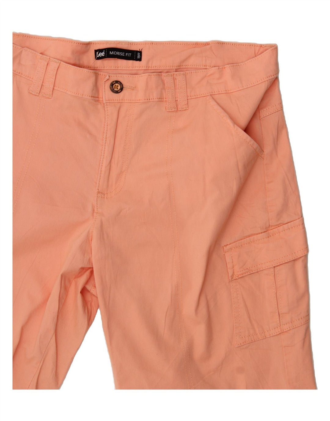 LEE Womens Mid Rise Cargo Shorts US 12 Large W36  Orange Cotton Vintage Lee and Second-Hand Lee from Messina Hembry 