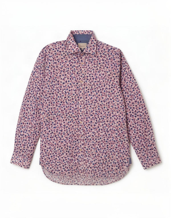 Ted Baker Chemise Homme Taille 17 XL Coton Floral Blanc