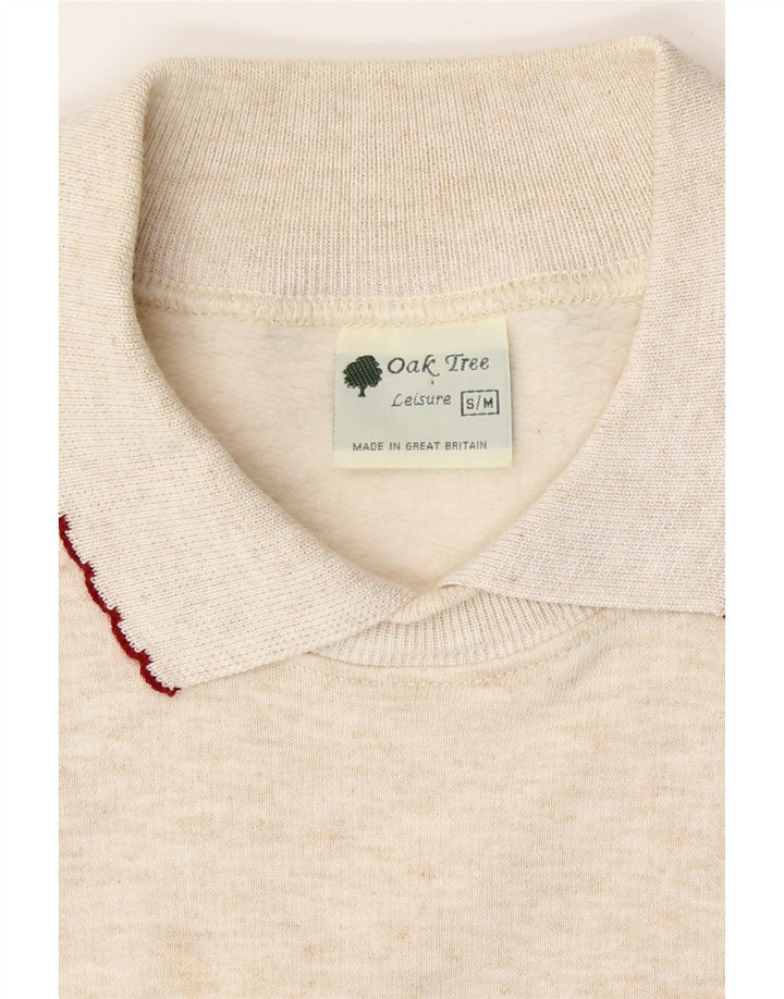 Oak Tree Sweat-shirt surdimensionné pour femme UK 10 Petit motif floral beige
