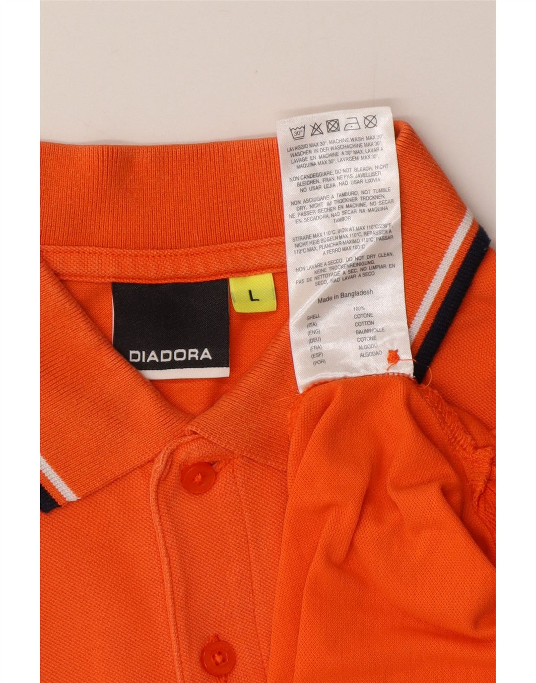DIADORA Polo Homme Large Orange Coton