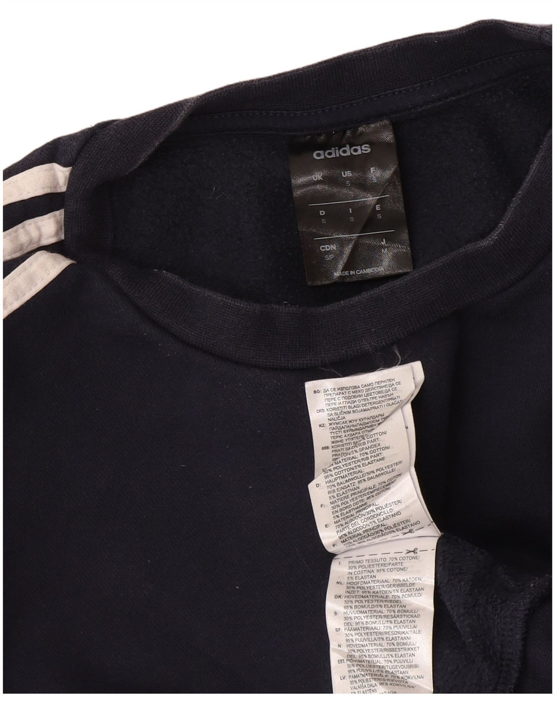 Adidas Mens Sweatshirt Jumper Petit Bleu Marine Coton