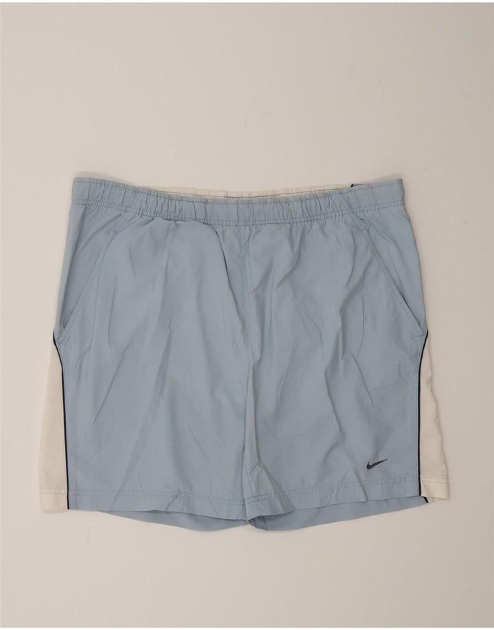Nike Short de sport pour homme en nylon color block Bleu Taille L