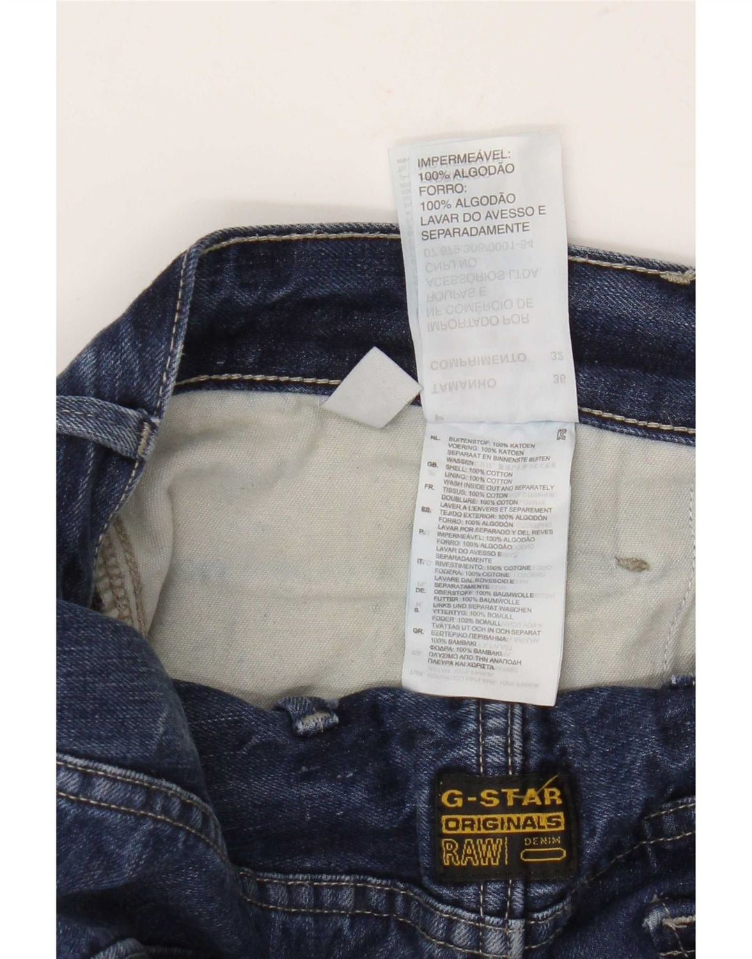 G-Star Jean droit homme W36 L32 bleu patchwork coton