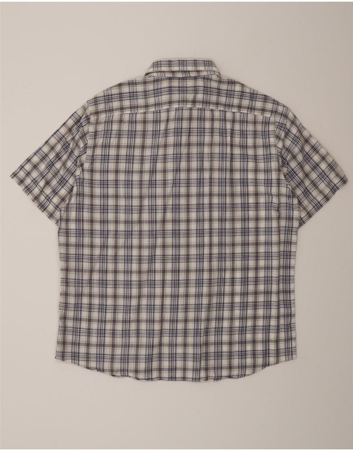 Navigare Chemise à manches courtes pour homme à carreaux bleus